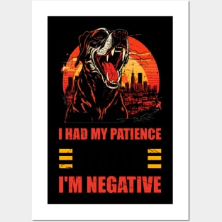 Man Womens I Had My Patience Tested I'm Negative Funny sarcasm Posters and Art